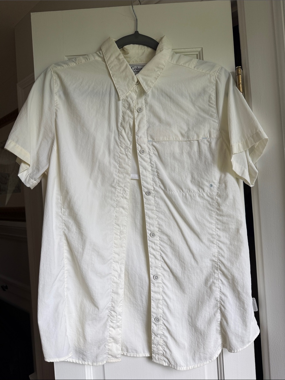 Columbia Women’s Short Sleeve Button-Down Shirt - Cream